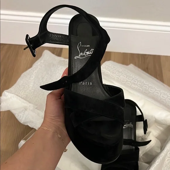 Christian Louboutin Black Women's Wedge Sandals
